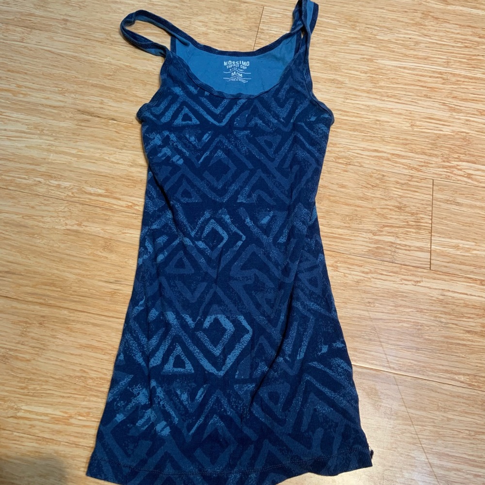 blue tribal aztec print tank top